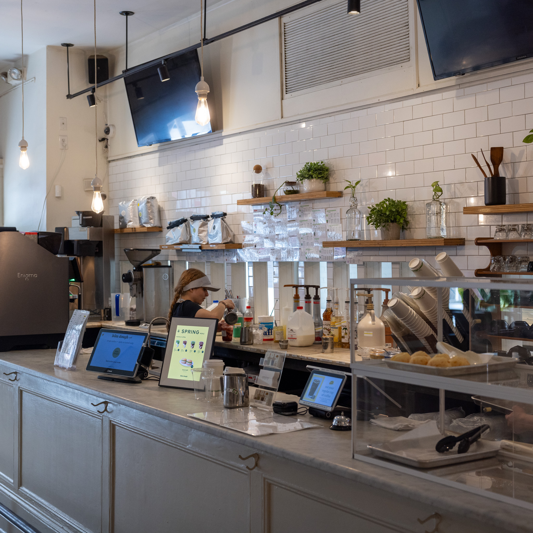 Coffee bar at Bom Dough, Inman Square. (Photo: Carson Paradis)