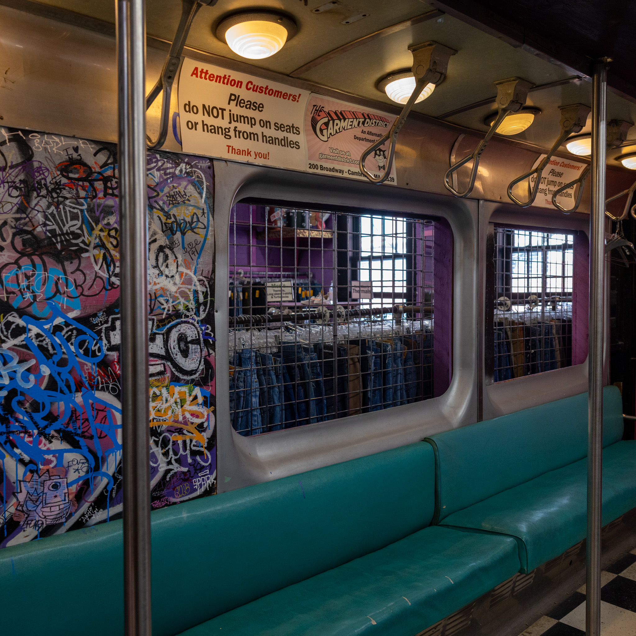 In-store subway car at the Garment District. (Photo: Carson Paradis)