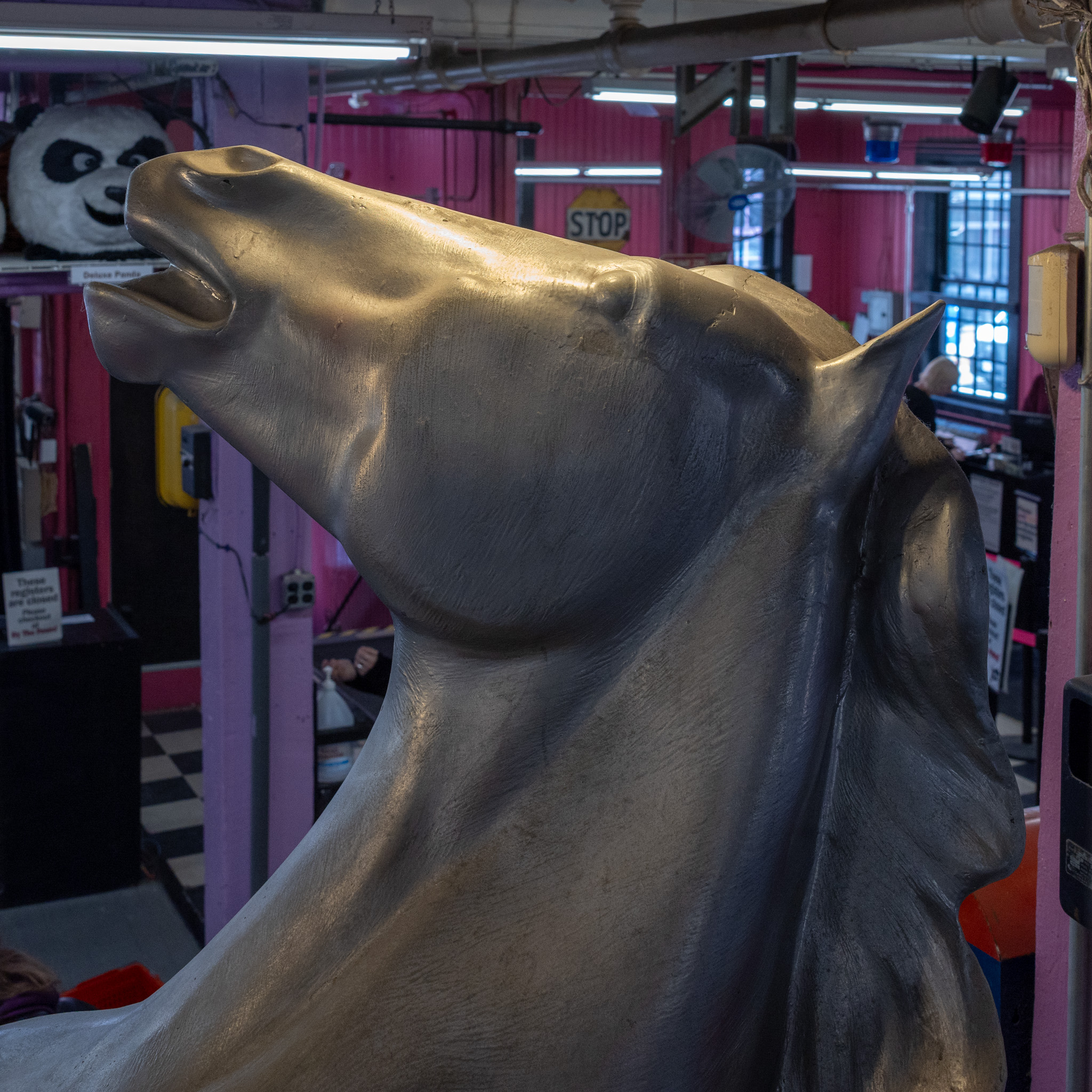 The iconic horse sculpture at the Garment District. (Photo: Carson Paradis)