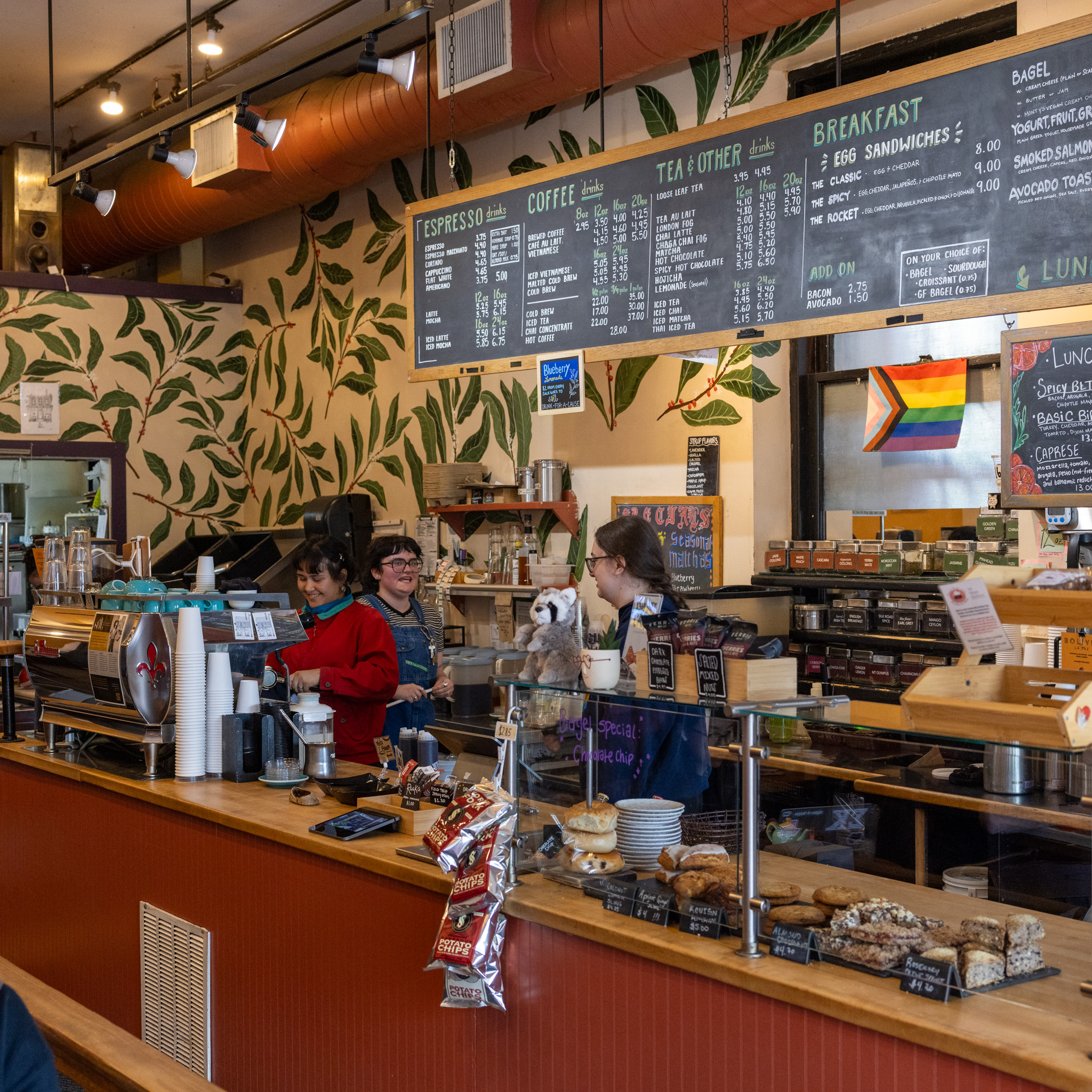 Laughing staff at 1369 Coffee House Central Square. (Photo: Carson Paradis)
